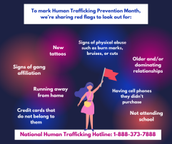 Human trafficking red flags graphic