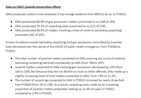 Data on OAG's juvenile prosecution efforts graphic
