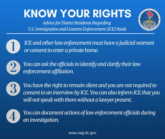 ICE Raid Know Your Rights graphic