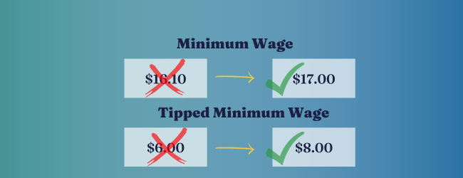 Minimum Wage vs Tipped Wage Increase